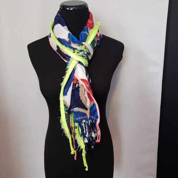 LOFT Neon Flower Scarf - Picture 4 of 8